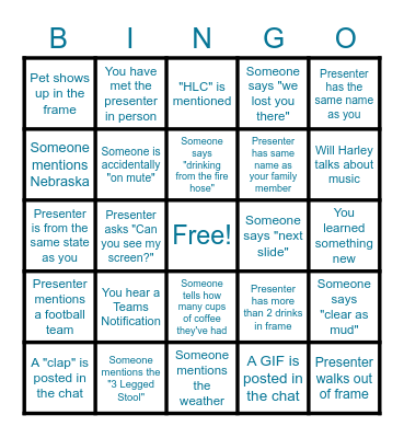 NSM 2022 Bingo Card