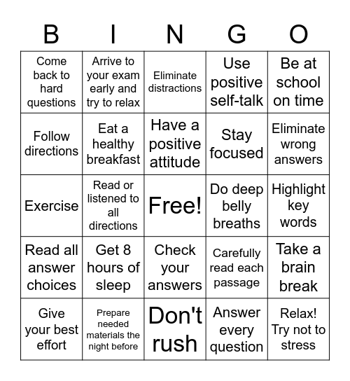 PBIS Finals Bingo Card