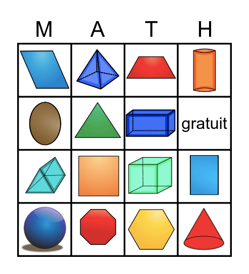2D and 3D Shapes! Bingo Card