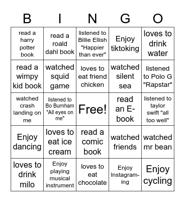 What we have in common Bingo Card