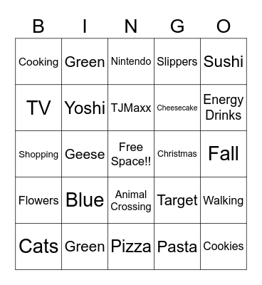 The Grad's Favorite Things! Bingo Card