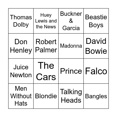 Boogie Down Bingo Card