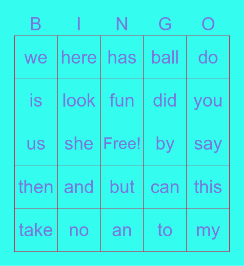 -B-I-N-G-O- Bingo Card