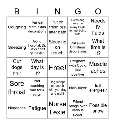 Covid Bingo Card