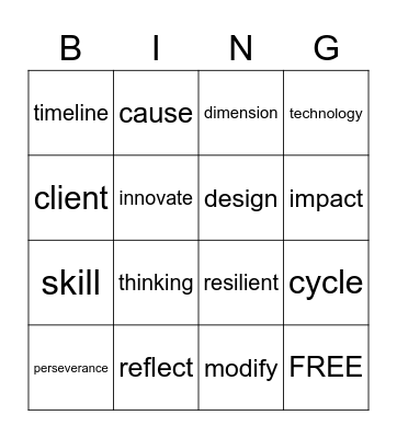 Innovations Bingo! Bingo Card