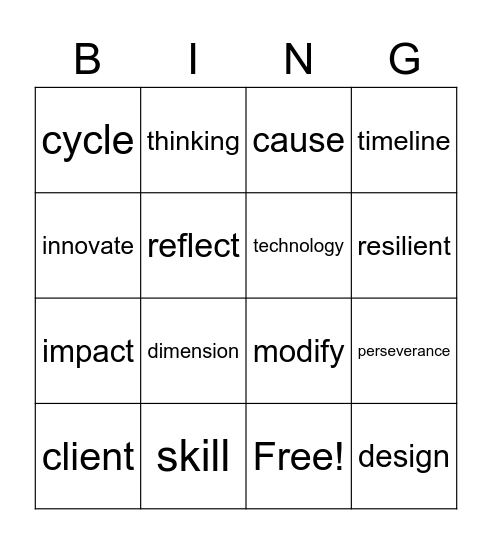 Innovations Bingo! Bingo Card