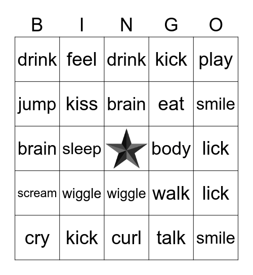 My bodyworks Bingo Card