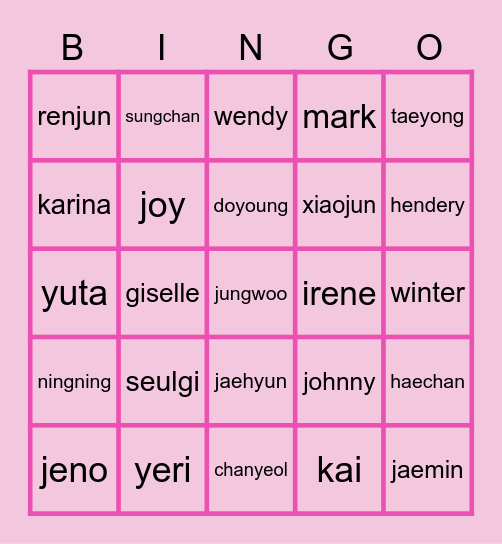 Estrella’s Bingo Card