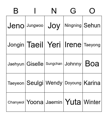 Jungwoo's Bingo Card
