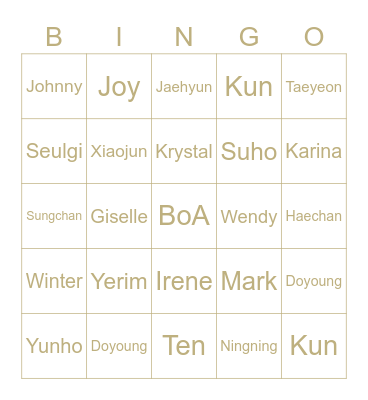 𖤐 krys’ board 𖤐 Bingo Card