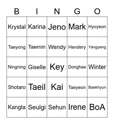 Sungchan's Board Bingo Card