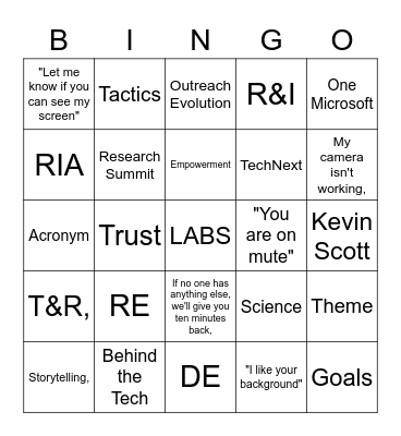 Outreach Bingo V2 Bingo Card