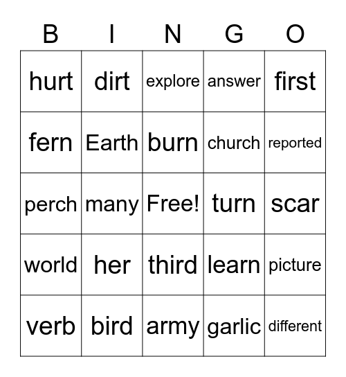 Unit 9 Week 1 Bingo Card