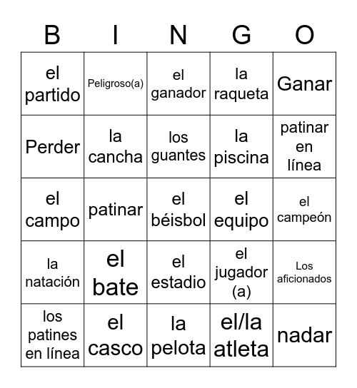 Unit 6.1 (Vocabulary) Bingo Card