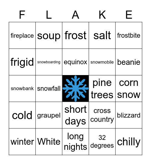 Winter Bingo Card