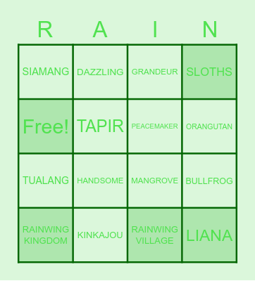 RAINWING(WOF) BINGO Card