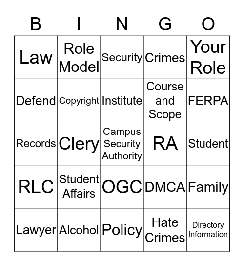 OGC BINGO Card