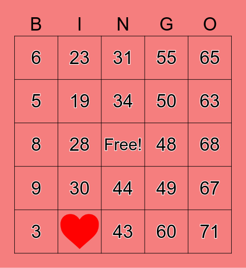 SEAC Valentine BINGO! Bingo Card