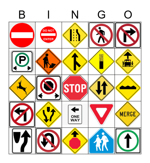 Road Signs 1 Bingo Card