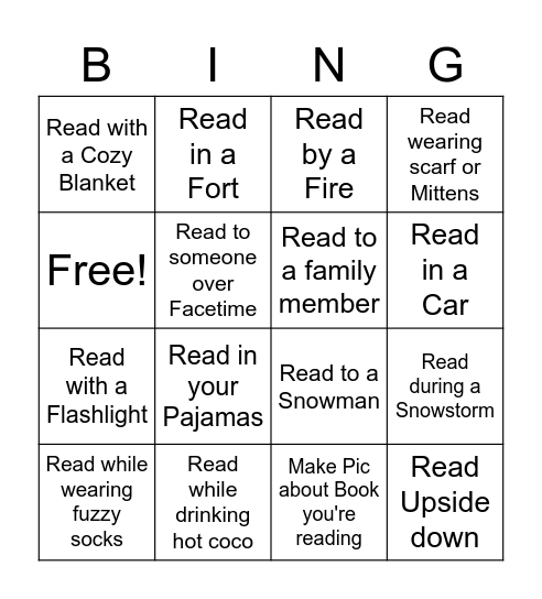 Book Club Bingo!! Bingo Card