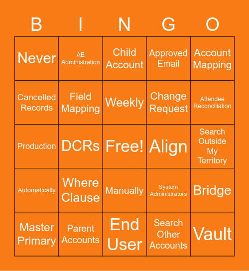 Let's Integrate Bingo Card