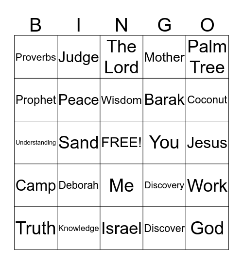 Deborah the Judge Bingo Card