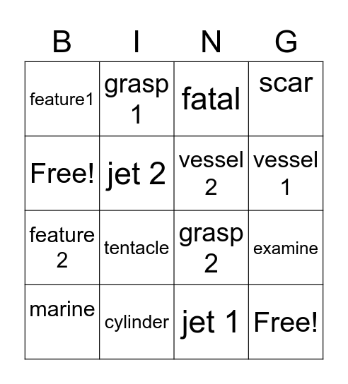 Unit 1 Bingo Card