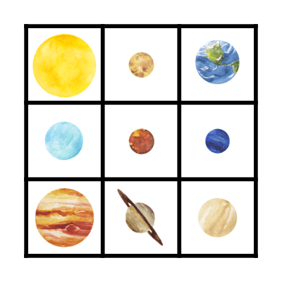 Solar System BINGO Card