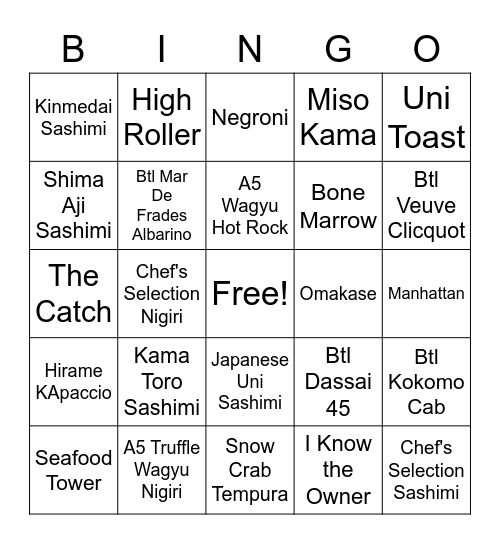 BLACKOUT KINGS & QUEENS Bingo Card
