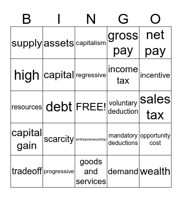 EFL Bingo 1 Bingo Card