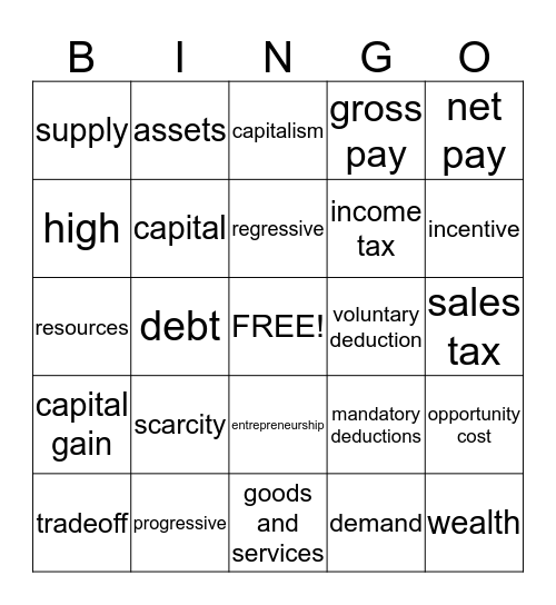 EFL Bingo 1 Bingo Card