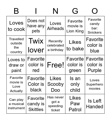 Find someone who.... Bingo Card