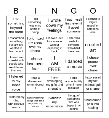 NEW YEARS "EVOLUTION" 2022 Bingo Card