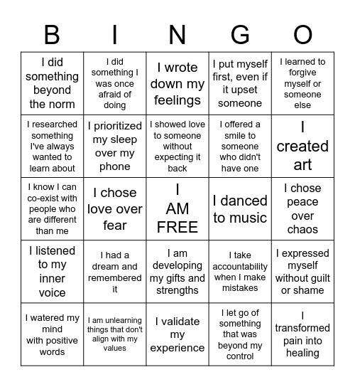 NEW YEARS "EVOLUTION" 2022 Bingo Card