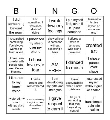 ✨ NEW YEARS "EVOLUTION" ✨ Bingo Card