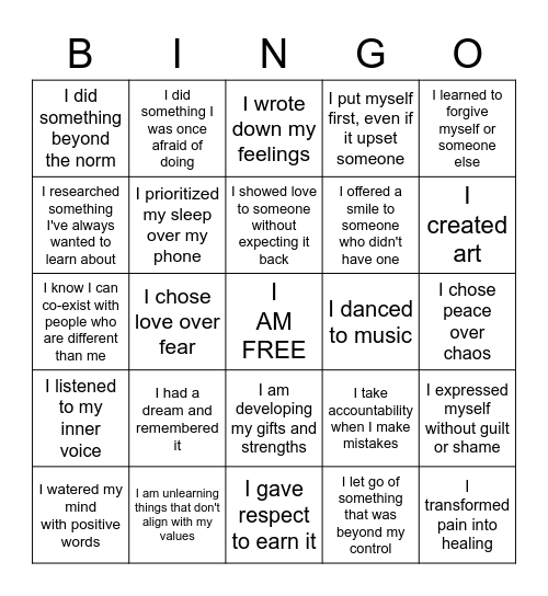 ✨ NEW YEARS "EVOLUTION" ✨ Bingo Card