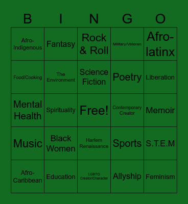 Celebrating Black Voices- MMO Bingo Card