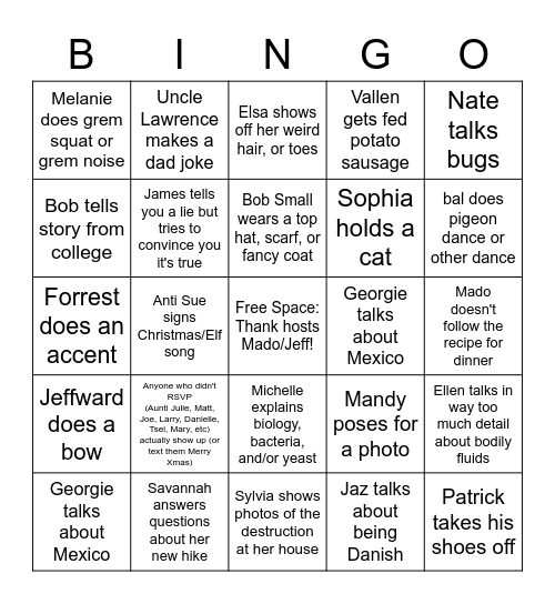 XmasEvepiphany Bingo Card