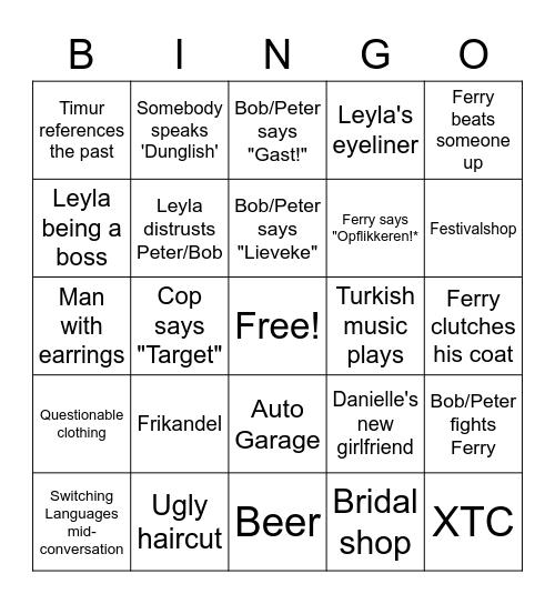 Undercover Watch Party Bingo Card