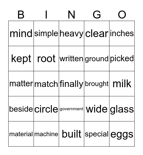 SLCPS Sight Words 3.3 Bingo Card