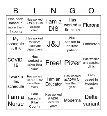 ID&O Bingo Card