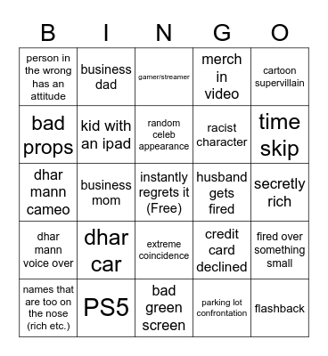dhar mann bingo Card