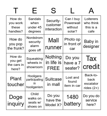Bellevue Bingo Round 2 Bingo Card