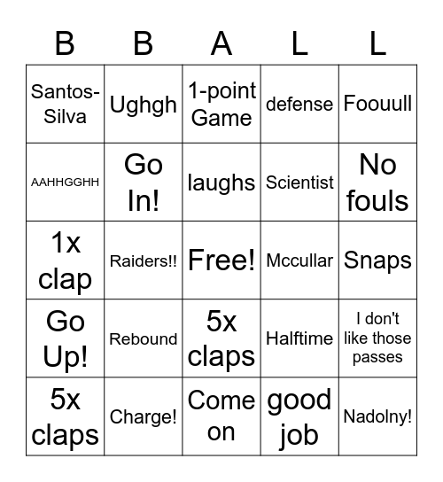 Mom's Favorite Phrases Bingo Card