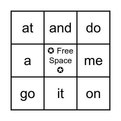 Spelling Word Bingo Card