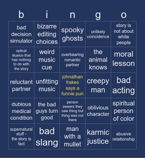 beyond belief Bingo Card