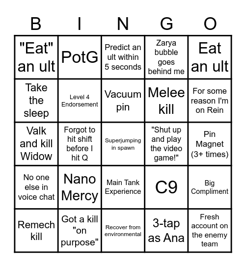 stillarobyn OW Bingo Card