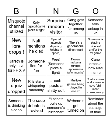 Idiots Bingo 3.0 Bingo Card