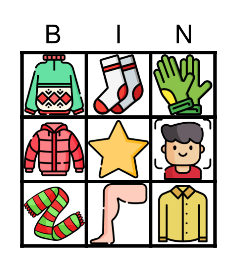 CLOTHES AND BODY Bingo Card