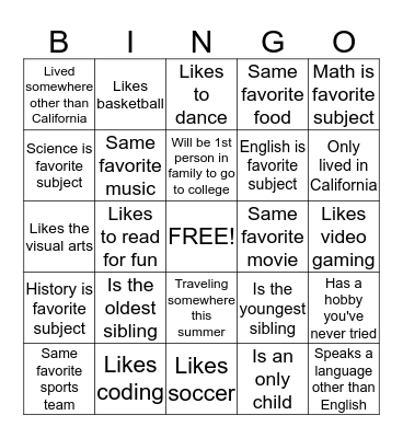 Summit Bingo Card